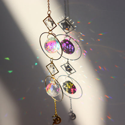 Beautiful Crystal Wind Chime Moon Decor
