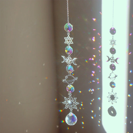 Beautiful Crystal Moon Wind Chime Catcher - Halri