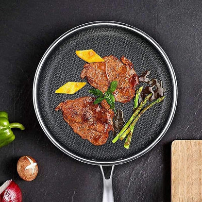 Large Non-Stick Induction Frying Pan 30cm Stainless Steel