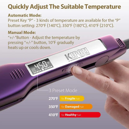 Fast Heating Titanium Hair Straightener with LCD Display