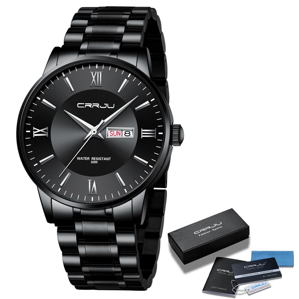Rugged Mens Waterproof Stainless Steel Sports Watch