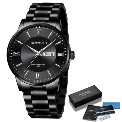 Rugged Mens Waterproof Stainless Steel Sports Watch