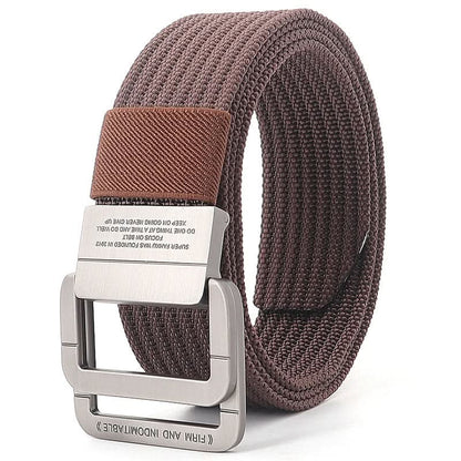 Classic Canvas Web Belt - Adjustable Double Ring Buckle