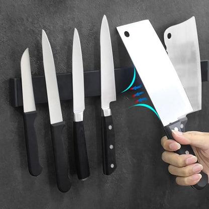 Strong Magnetic Knife Strip - Black Wall Mount Rack