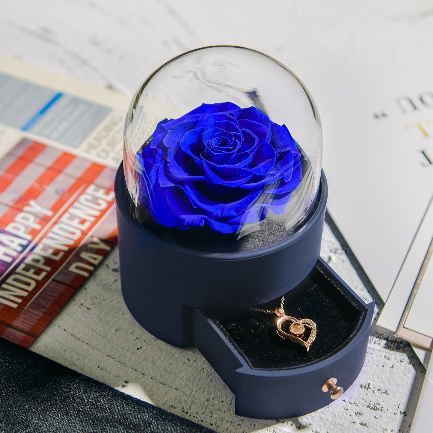 Beautiful Rose Gold Necklace Storage Box