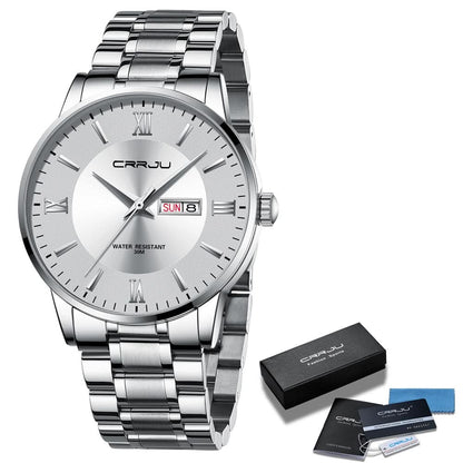 Rugged Mens Waterproof Stainless Steel Sports Watch