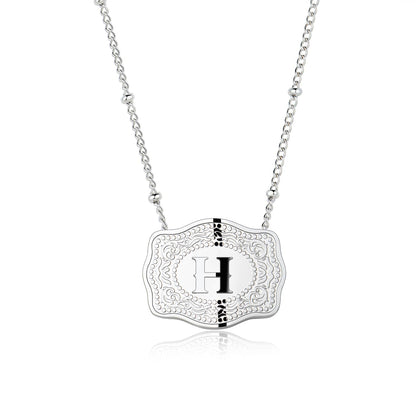 Pretty Initial Letter Pendant Necklace Buckle