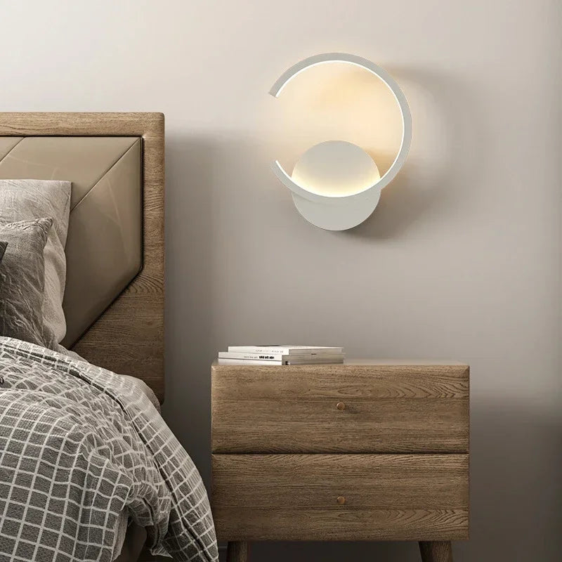 Round LED Wall Mount Light – Contemporary Aluminum Lamp - Halri