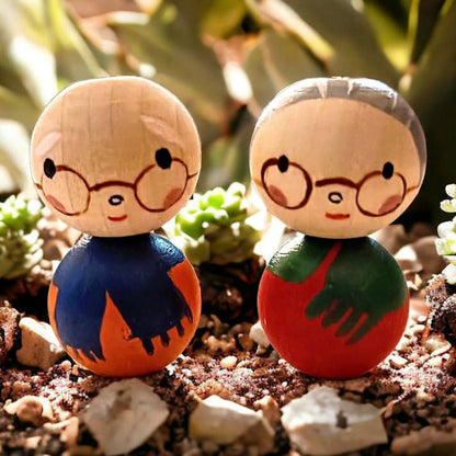 Unique Painted Wood Bead Keychain - Halri