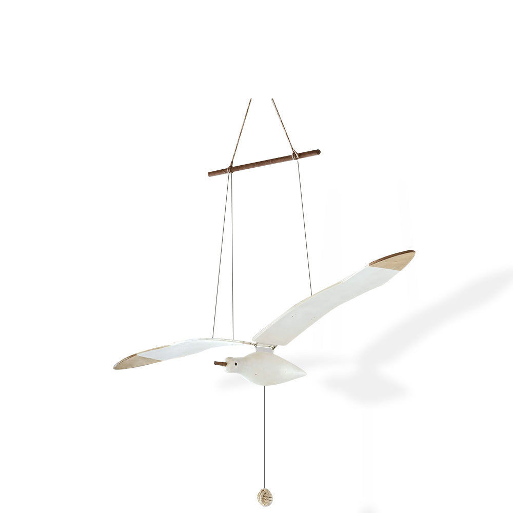 Beachy Wooden Seagull Decor Ornament - Halri