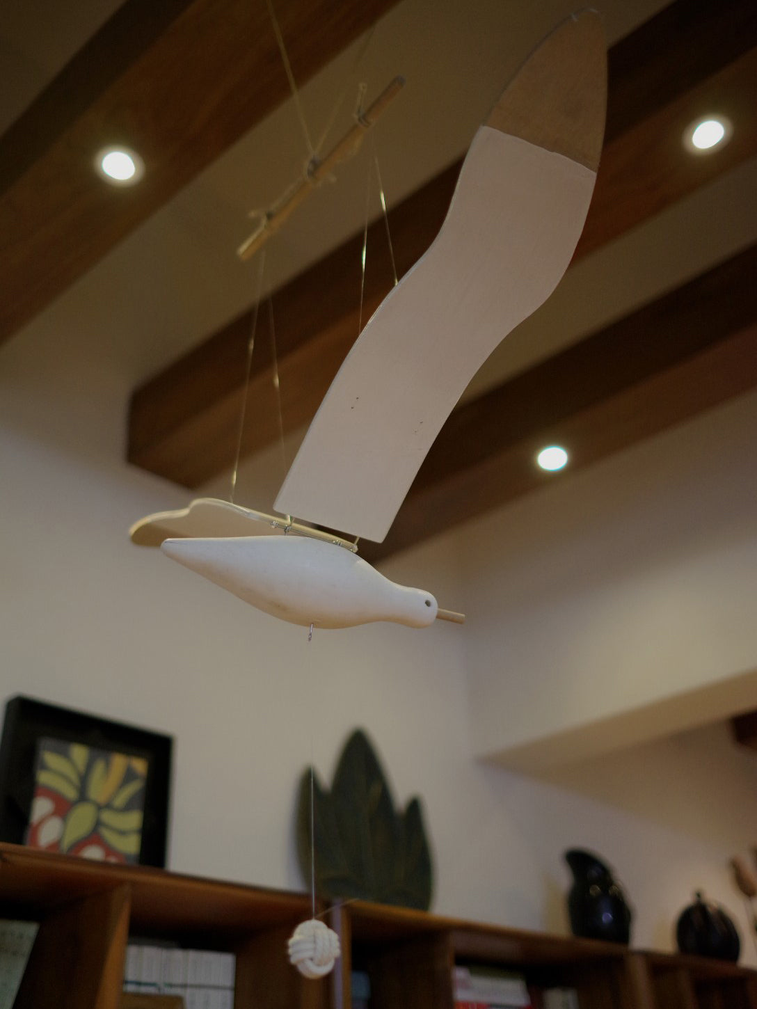 Beachy Wooden Seagull Decor Ornament