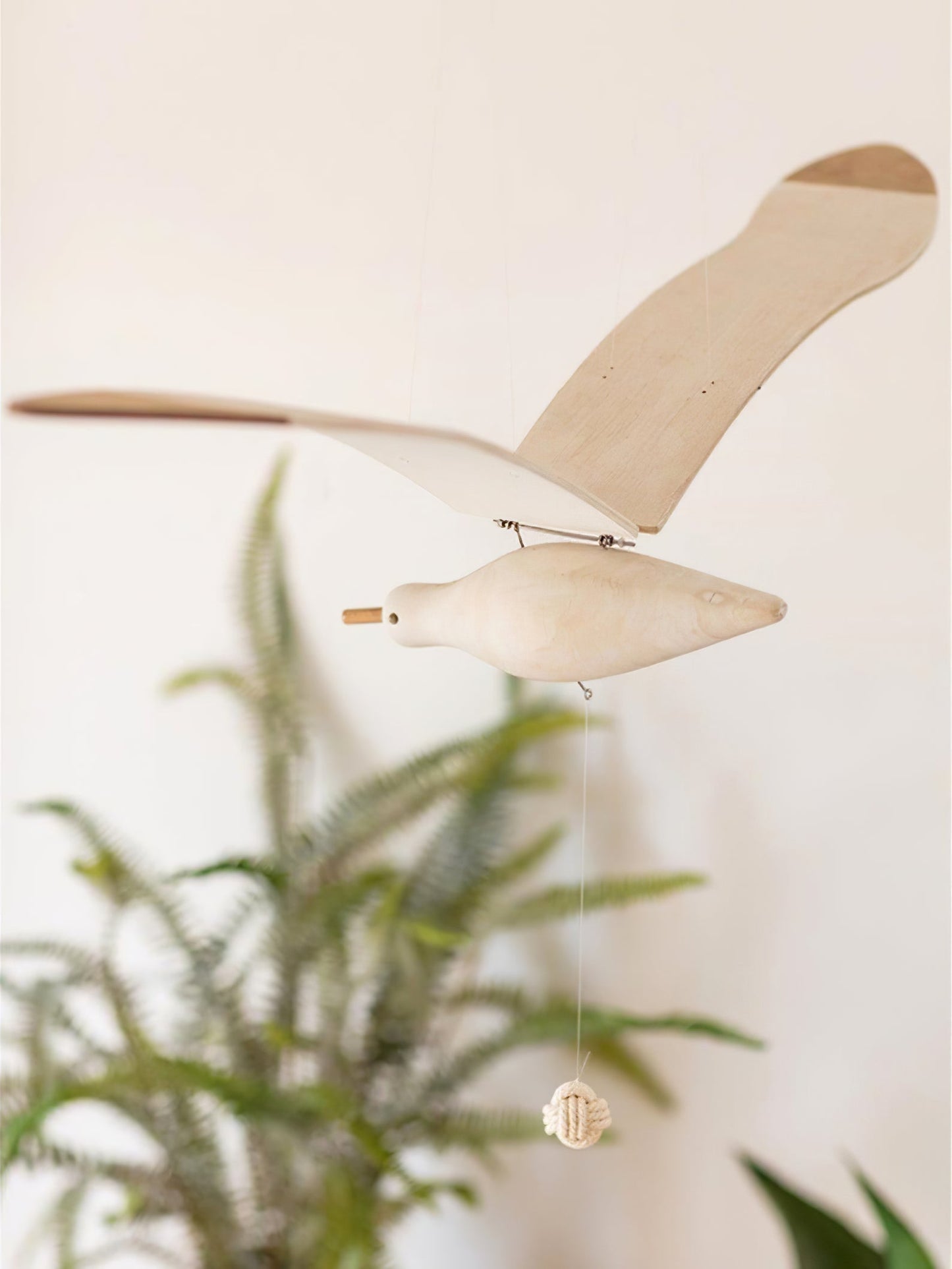 Beachy Wooden Seagull Decor Ornament