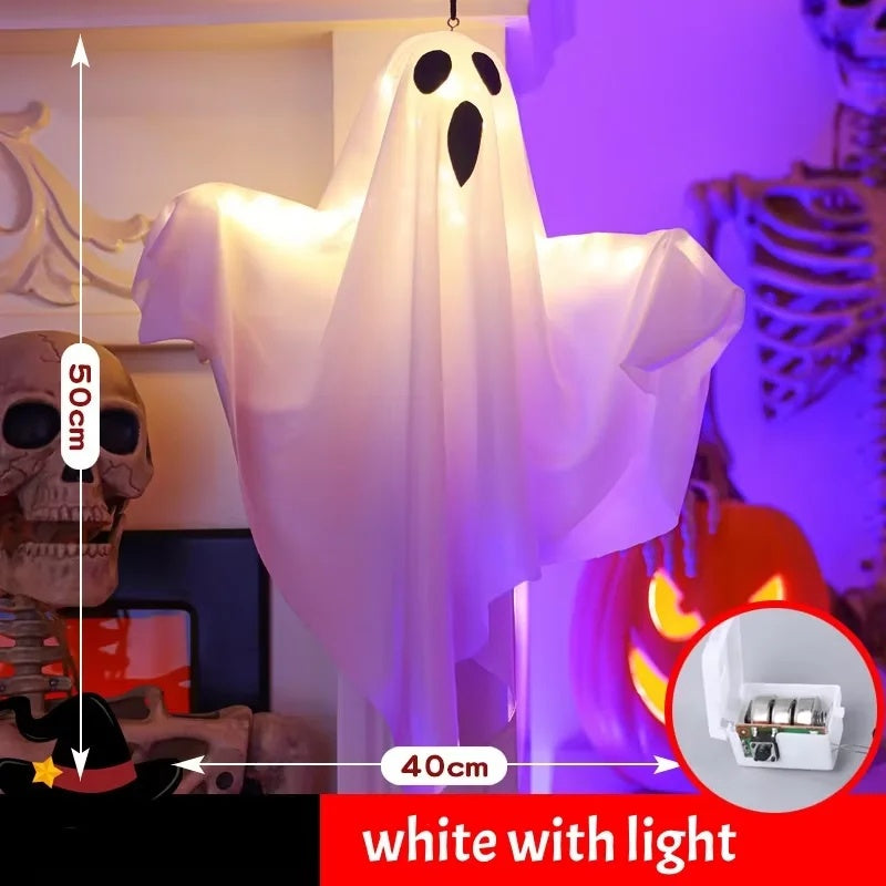 Hanging Halloween Lighted Ghost Decoration with 3 Lighting Modes, Battery Powered for Indoor & Outdoor Use