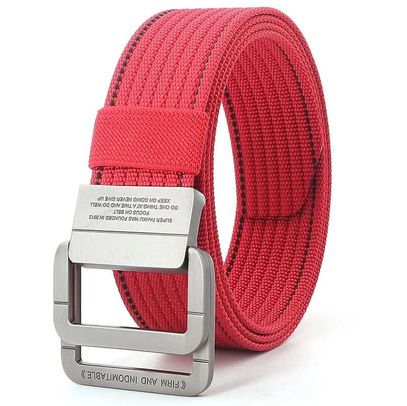 Classic Canvas Web Belt - Adjustable Double Ring Buckle