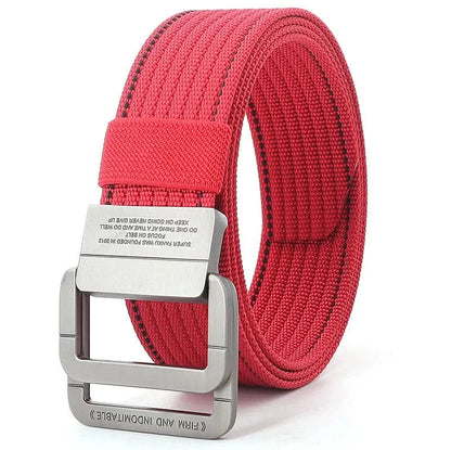 Classic Canvas Web Belt - Adjustable Double Ring Buckle