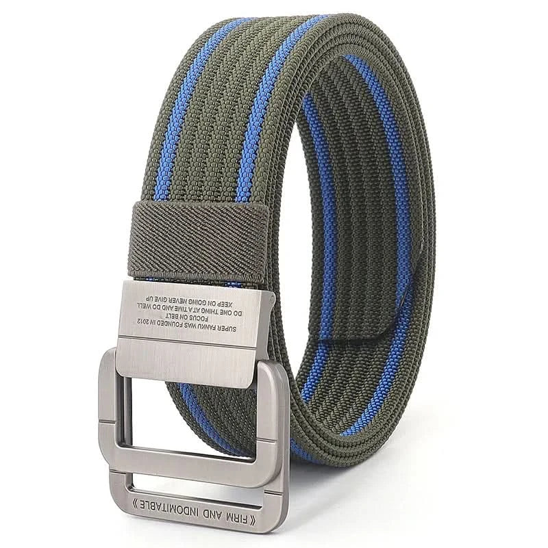 Classic Canvas Web Belt - Adjustable Double Ring Buckle