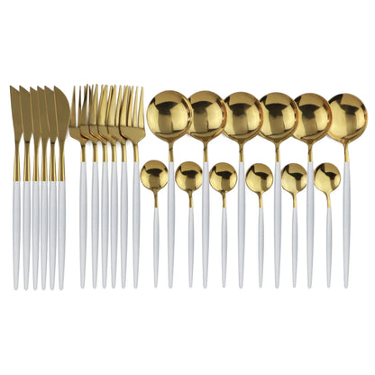 Premium Gold Plated Stainless Steel Silverware Set