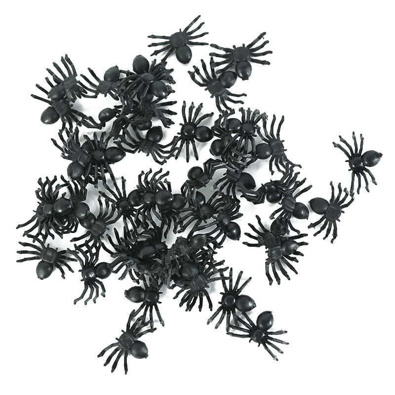 Glowing Halloween Spider Decorations 50 Pack