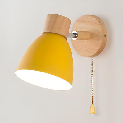 Rustic Farmhouse Wall Lamp with Cord Pull