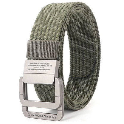Classic Canvas Web Belt - Adjustable Double Ring Buckle