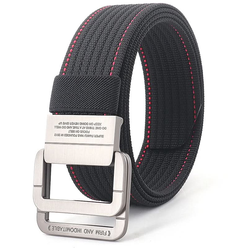 Classic Canvas Web Belt - Adjustable Double Ring Buckle