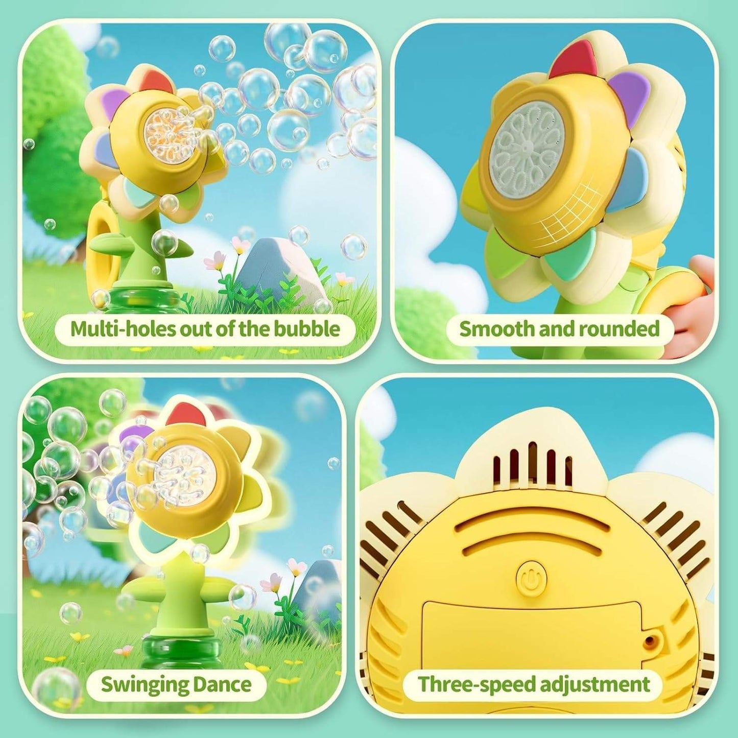 Head Shaking Bubble Flower Kids Toy – Interactive Fun Bubble Blower for Children