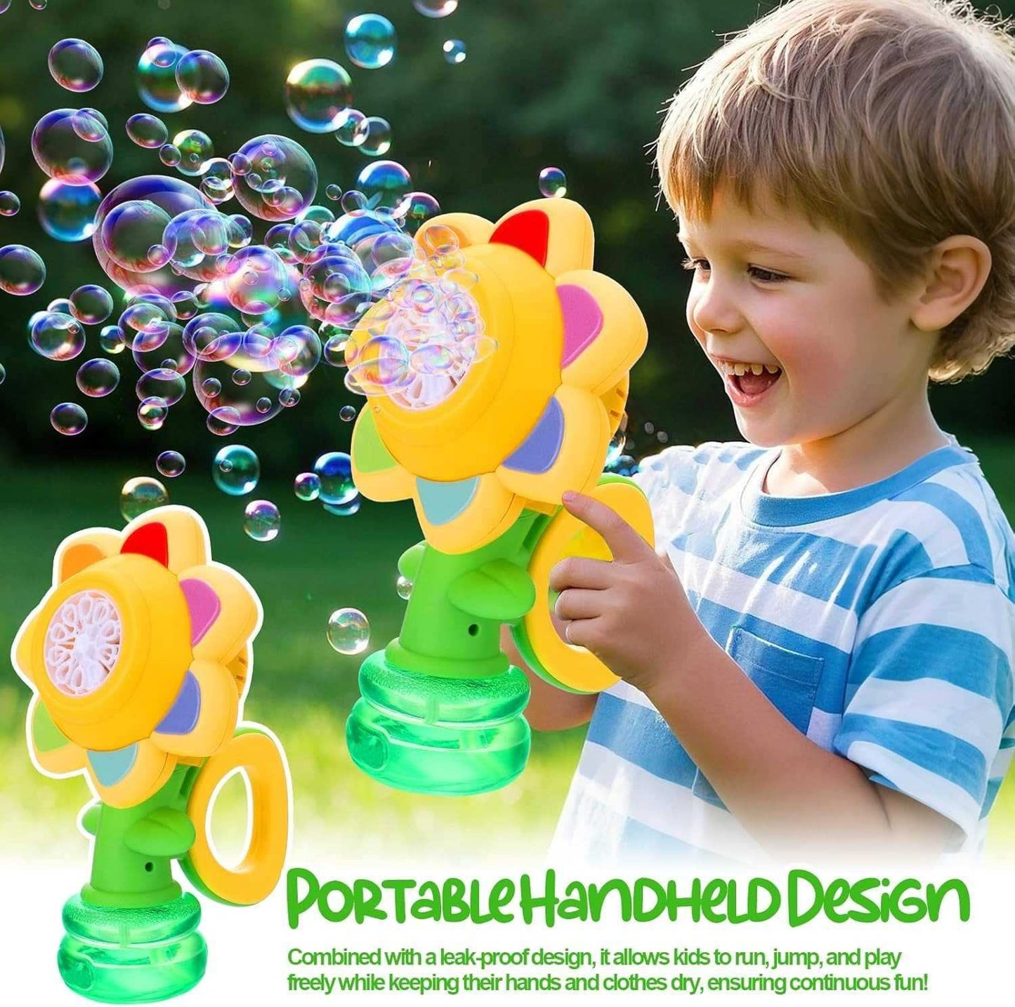 Head Shaking Bubble Flower Kids Toy – Interactive Fun Bubble Blower for Children