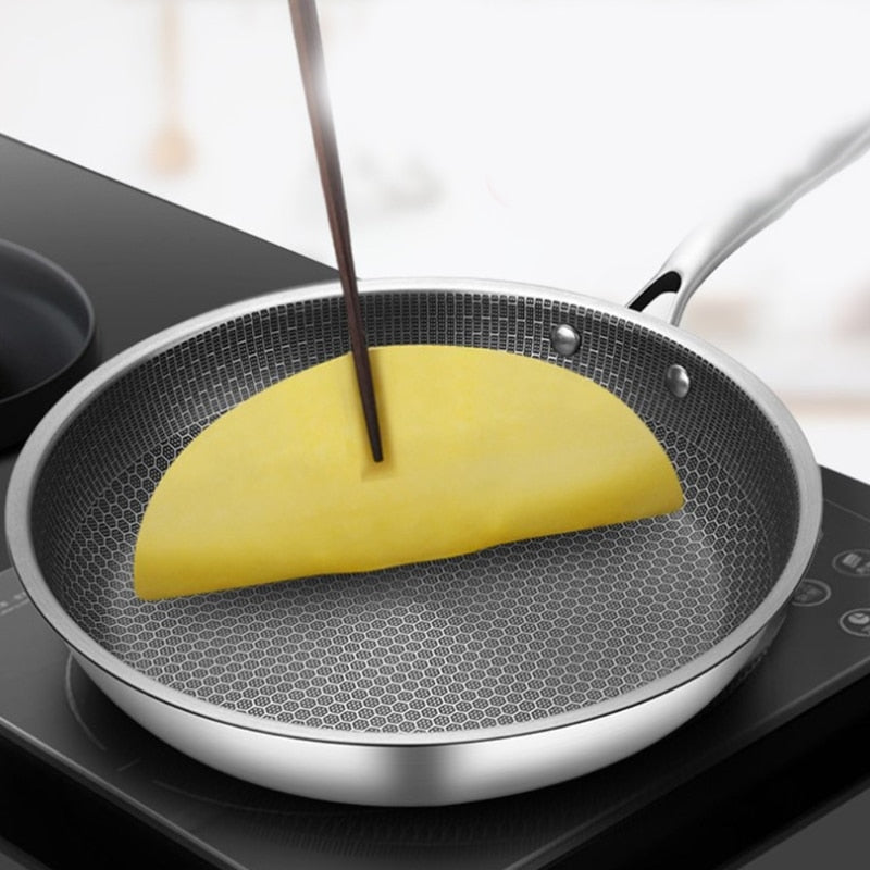 Large Non-Stick Induction Frying Pan 30cm Stainless Steel