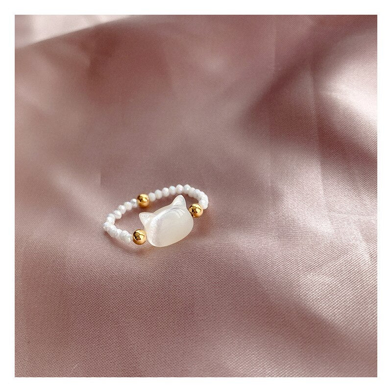 Lucky Charm Cat Gold Ring - Halri