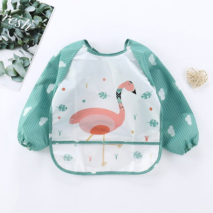 Baby Splash Proof Apron Bib with Long Sleeves