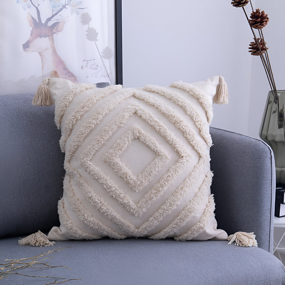 Bohemian Chic Cotton Throw Pillow Cover