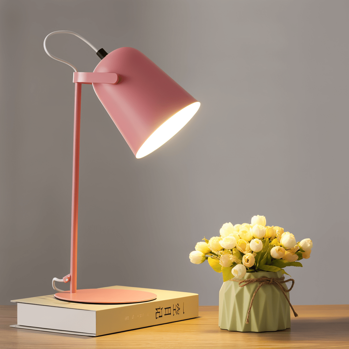 Soft Pink Table Lamp Modern Scandinavian Style - Halri