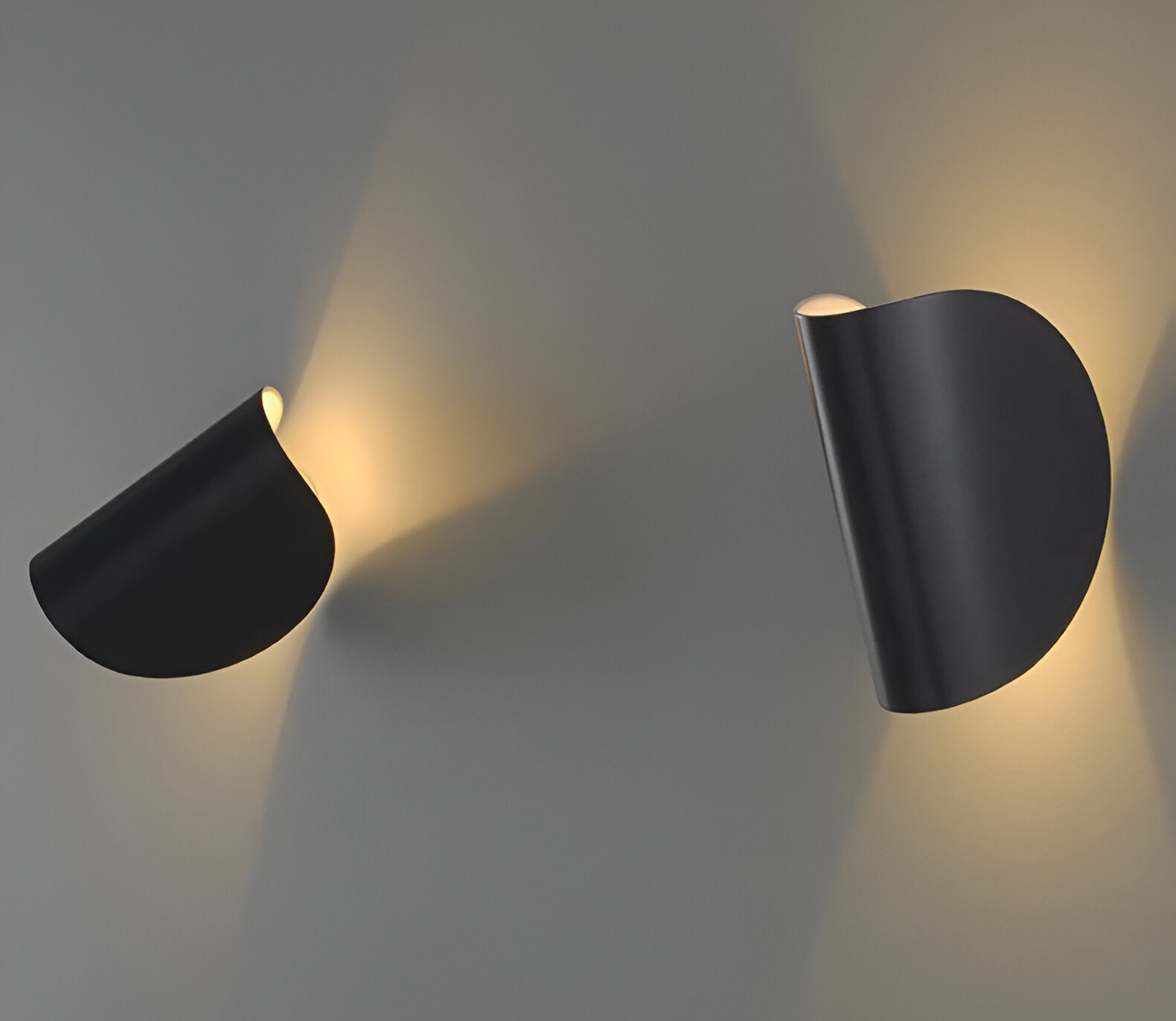 Flexible Adjustable Metal Wall Light with Curved Shade - Halri