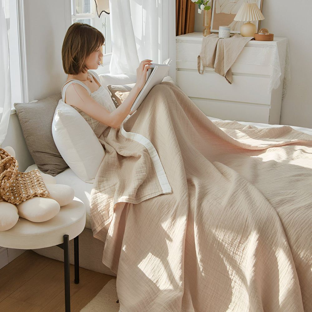 Lightweight Airy Cotton Throw Blanket - Halri