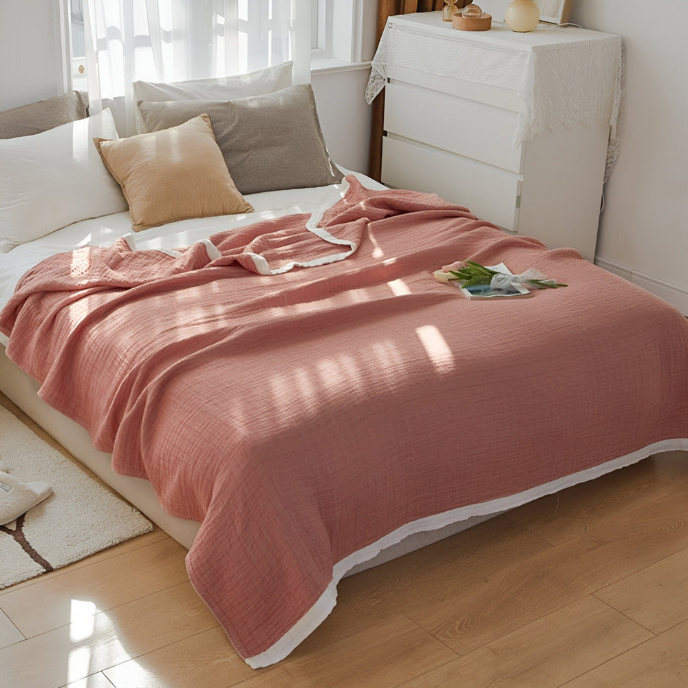 Lightweight Airy Cotton Throw Blanket