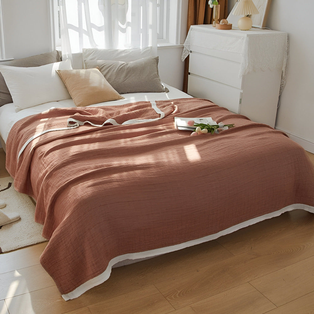 Lightweight Airy Cotton Throw Blanket
