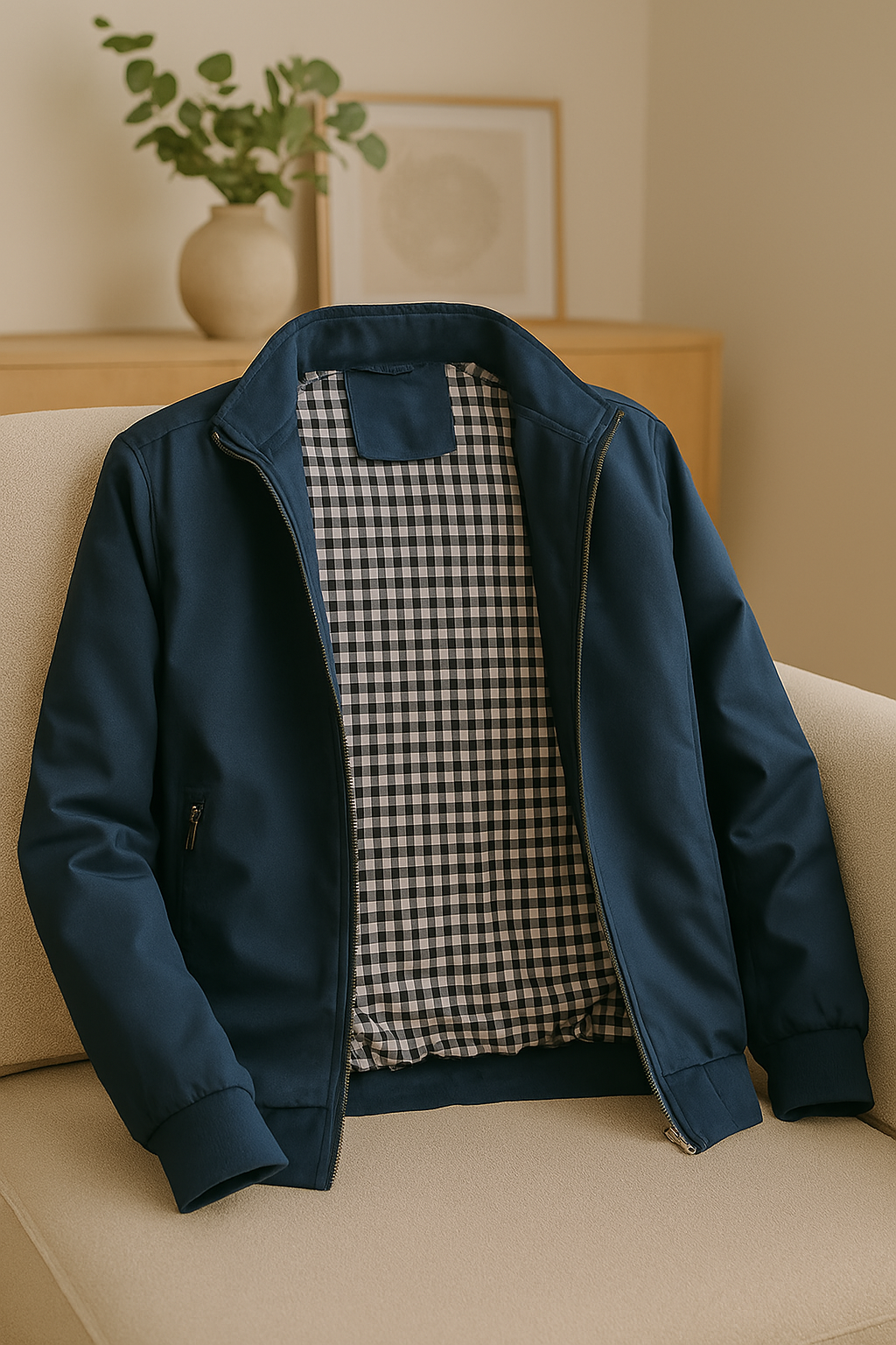 Classic Fit Mens Leather Bomber Jacket