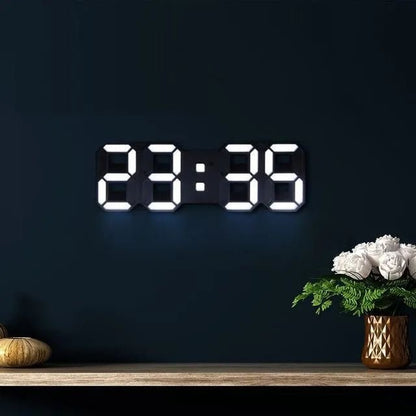 Sleek 3D LED Wall Clock with Dimmer