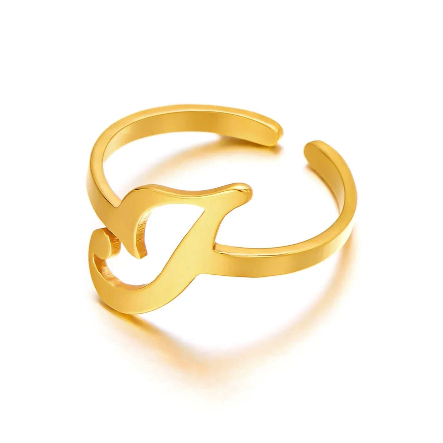 Personalized Script Monogram Initial Ring