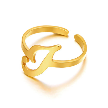 Personalized Script Monogram Initial Ring