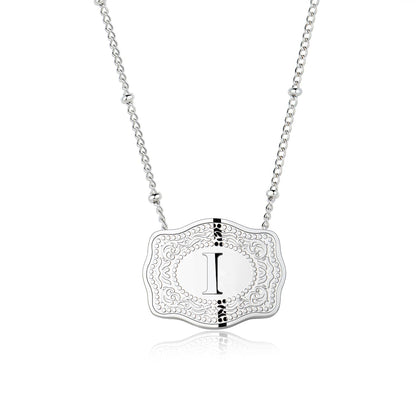 Pretty Initial Letter Pendant Necklace Buckle