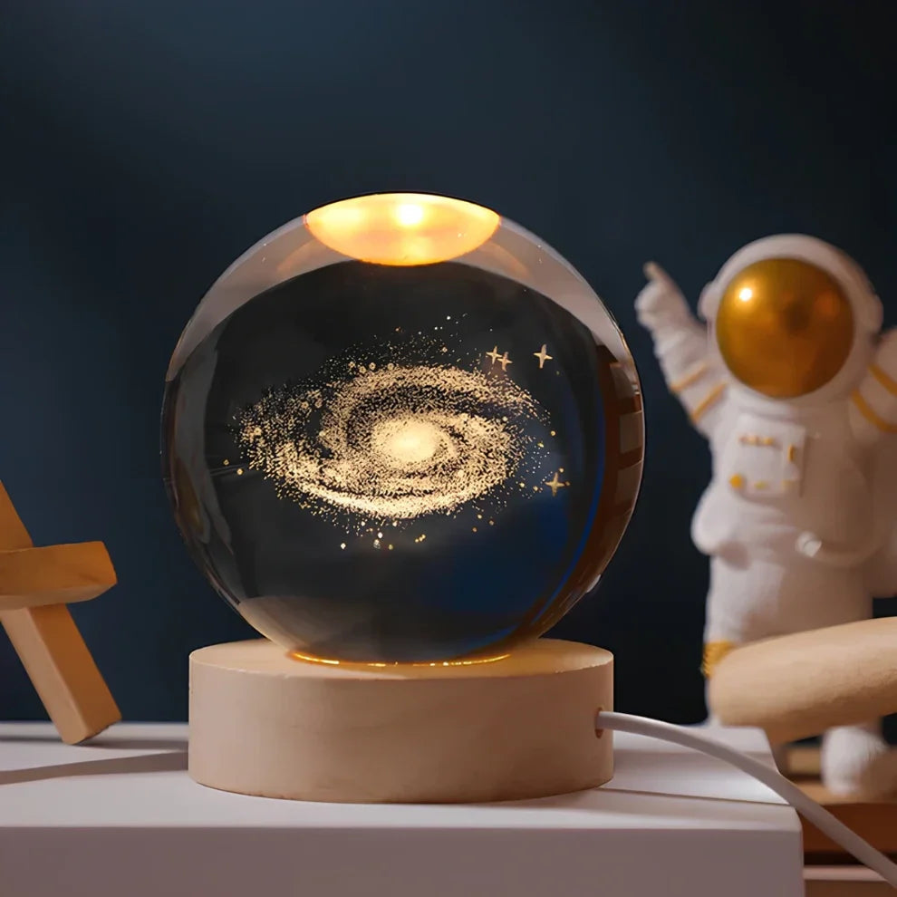 Stunning Glass Globe Table Lamp with Soft Warm Glow - Halri