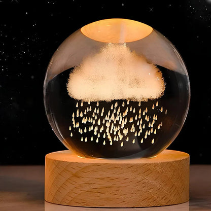 Illuminated Crystal Ball Lamp with 3D Laser Art – Warm White Ambient Light for Relaxation and Elegant Home Decor 22