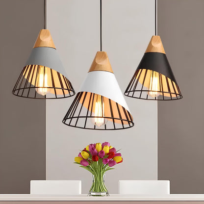 Rustic Metal Pendant Light With Open Frame