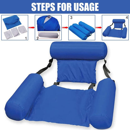 Inflatable Water Hammock Lounge Chair Pool Float Bed