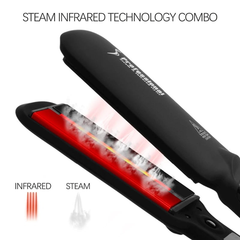 Infrared Ceramic Hair Straightener Steam Professional Hair Tool
