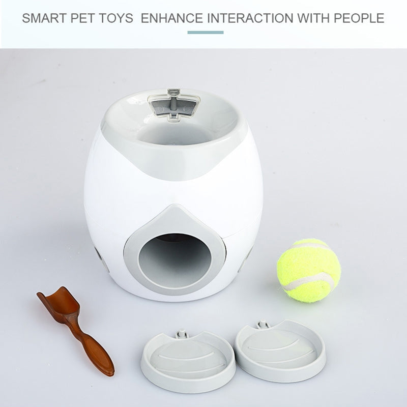 Interactive Dog Ball Launcher with Automatic Treat Dispenser