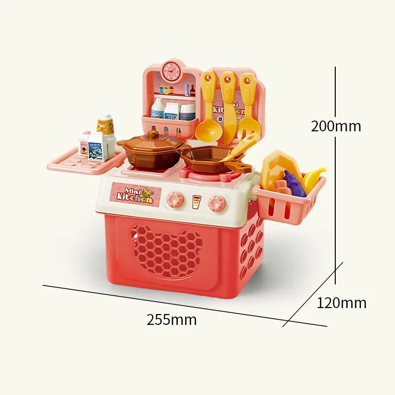 Interactive Cooking World With ABS Plastic, Mini Kitchen Toy, Lots of Details, Safe for 3+