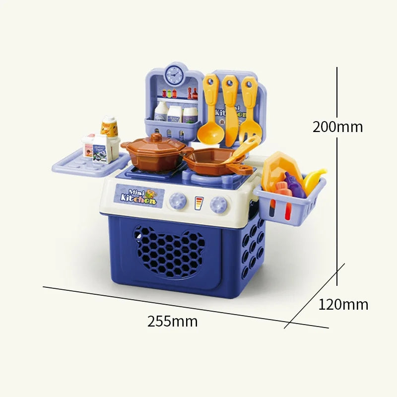 Interactive Cooking World With ABS Plastic, Mini Kitchen Toy, Lots of Details, Safe for 3+