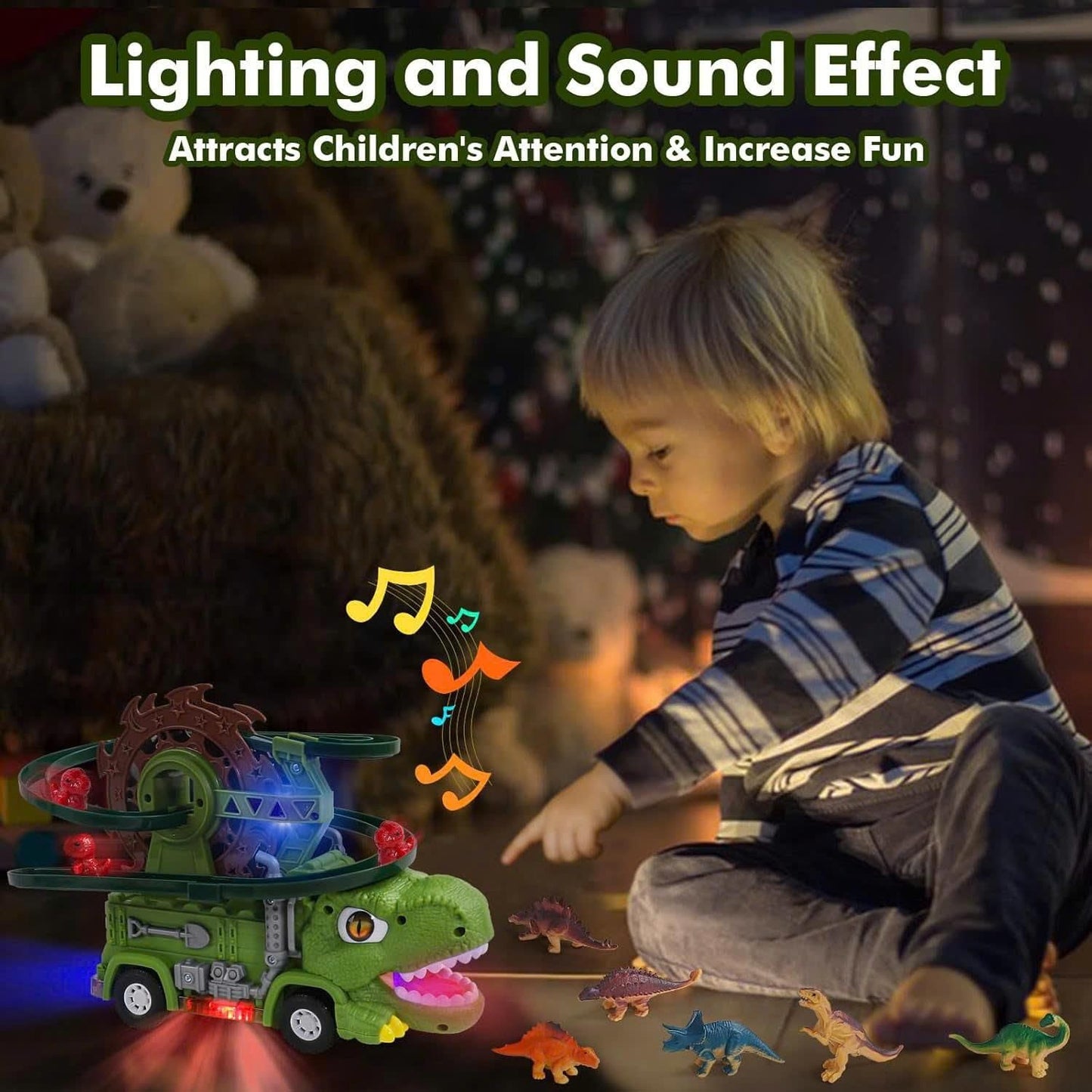 Interactive Dino Track with Lights & Sounds, Includes Baby Dinosaurs, Safe for Ages 3+
